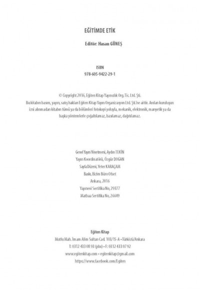 EĞİTİMDE ETİK - Hasan Güneş
