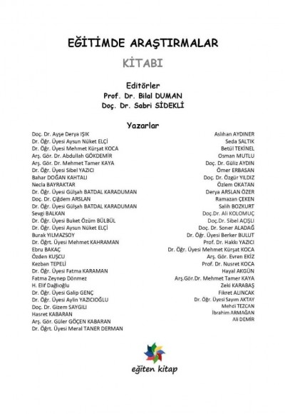 EĞİTİMDE ARAŞTIRMALAR KİTABI