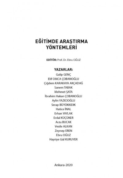 EĞİTİMDE ARAŞTIRMA YÖNTEMLERİ
