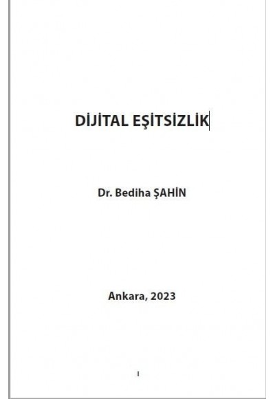 DİJİTAL EŞİTSİZLİK