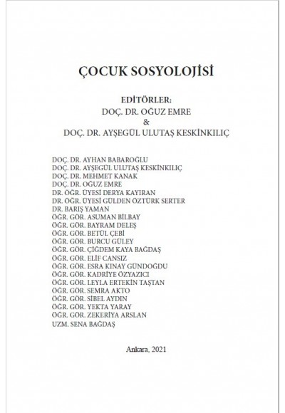 ÇOCUK SOSYOLOJİSİ