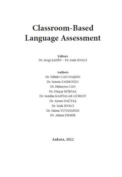 CLASSROOM-BASED LANGUAGE ASSESSMENT