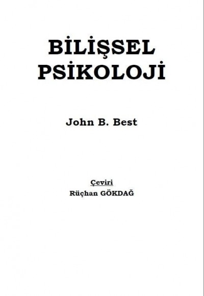 BİLİŞSEL PSİKOLOJİ - Cognitive Psychology