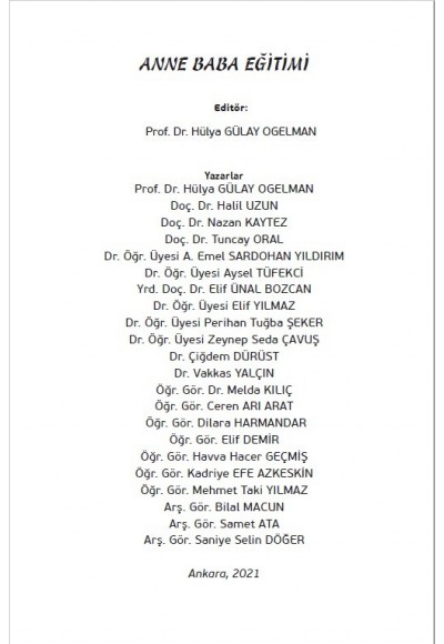 ANNE BABA EĞİTİMİ- Hülya GÜLAY OGELMAN