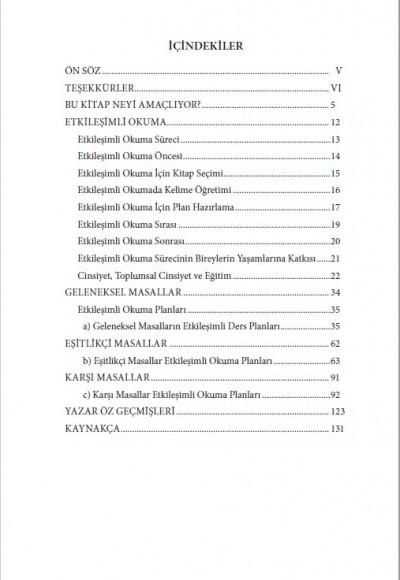 MASALLARLA ETKİLEŞİMLİ OKUMA "Geleneksel, Karşı, Eşitlikçi Örneklerle"