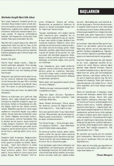 MAVİ GÖK SAYI: 3  KÜLTÜR - SANAT - EDEBİYAT DERGİSİ