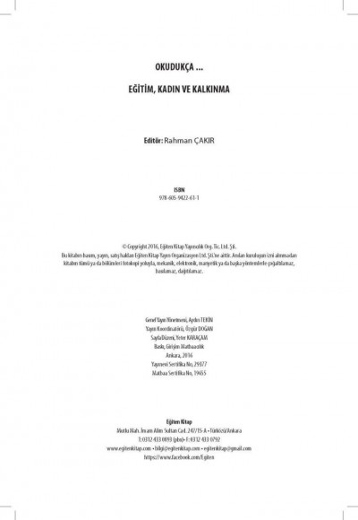 EĞİTİM KADIN VE KALKINMA "OKUDUKÇA"