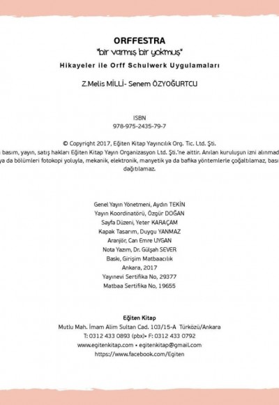 ORFFESTRA - "bir varmış bir yokmuş" Hikayeler İle Orff Schulwerk Uygulamaları
