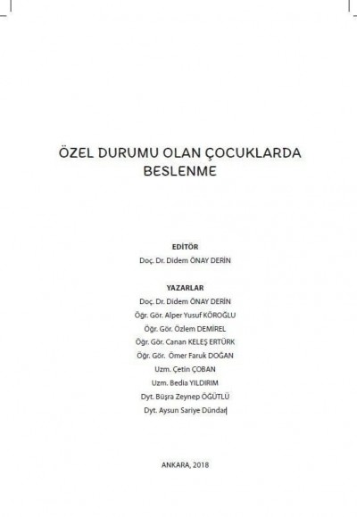 ÖZEL DURUMU OLAN ÇOCUKLARDA BESLENME - DİDEM ÖNAY DERİN