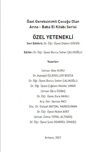 Özel Gereksinimli Çocuğu Olan Anne - Baba El Kitabı Serisi: ÖZEL YETENEKLİ