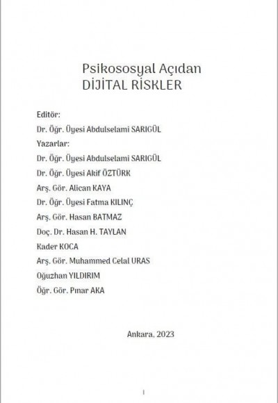 Psikososyal Açıdan DİJİTAL RİSKLER