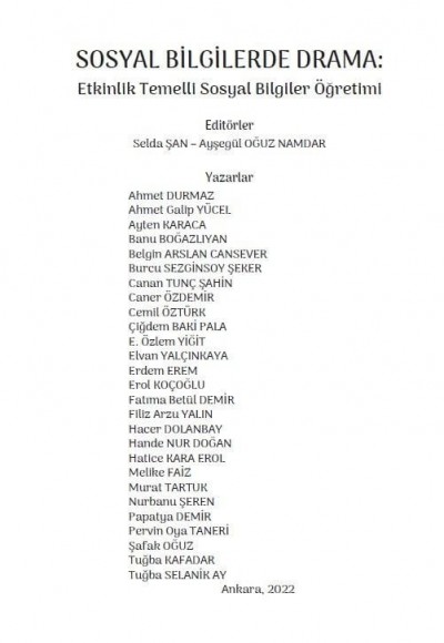 SOSYAL BİLGİLERDE DRAMA: Etkinlik Temelli Sosyal Bilgiler Öğretimi