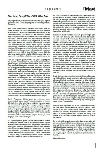 MAVİ GÖK SAYI: 28 KÜLTÜR - SANAT - EDEBİYAT DERGİSİ