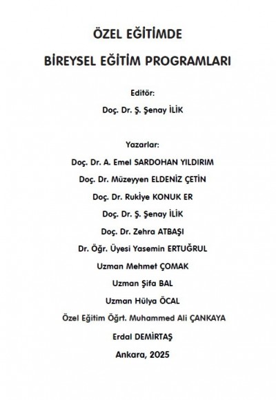 ÖZEL EĞİTİMDE BİREYSEL EĞİTİM PROGRAMLARI