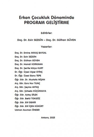 Erken Çocukluk Döneminde PROGRAM GELİŞTİRME