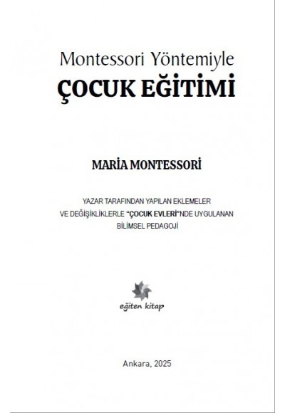 Montessori Yöntemiyle ÇOCUK EĞITIMI
