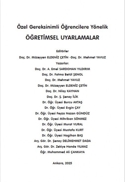 ÖĞRETİMSEL UYARLAMALAR "Özel Gereksinimli Öğrencilere Yönelik "