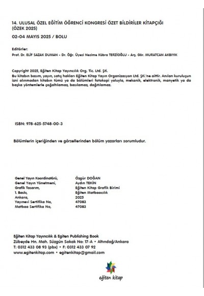 14. ULUSAL ÖZEL EĞİTİM ÖĞRENCİ KONGRESİ ÖZET BİLDİRİLER KİTAPÇIĞI (ÖZEK 2025)