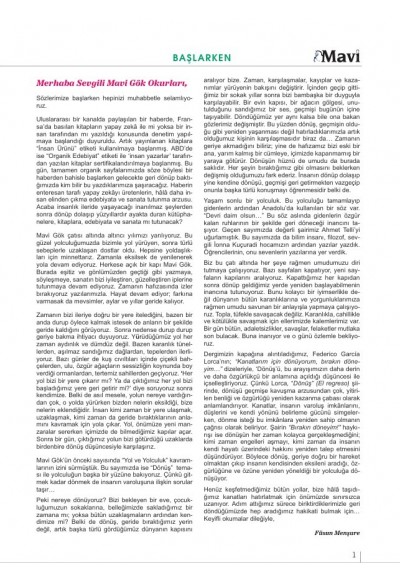 MAVİ GÖK SAYI: 33 KÜLTÜR - SANAT - EDEBİYAT DERGİSİ