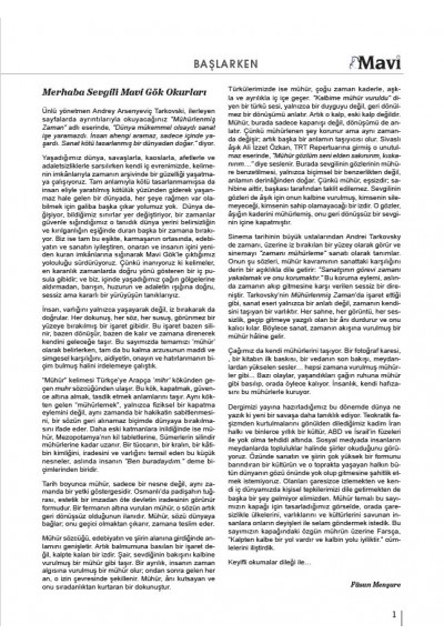 MAVİ GÖK SAYI: 30 KÜLTÜR - SANAT - EDEBİYAT DERGİSİ