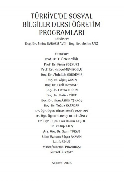 TÜRKİYE’DE SOSYAL BİLGİLER DERSİ ÖĞRETİM PROGRAMLARI