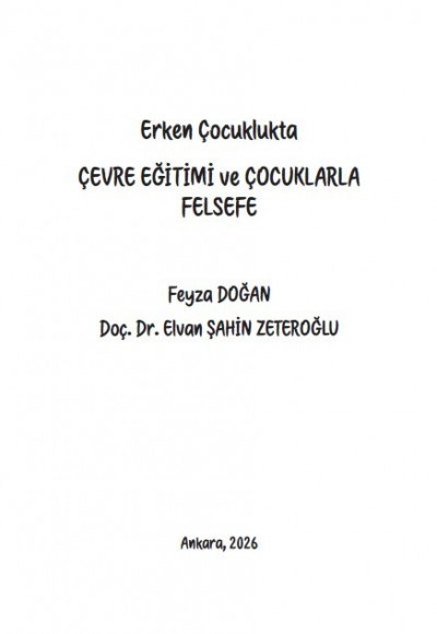 Erken Çocuklukta  ÇEVRE EĞİTİMİ ve ÇOCUKLARLA FELSEFE