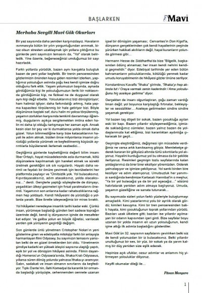 MAVİ GÖK SAYI: 32 KÜLTÜR - SANAT - EDEBİYAT DERGİSİ