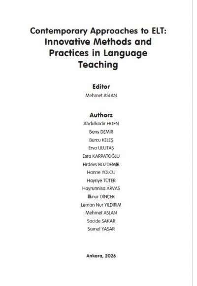 Contemporary Approaches to ELT: Innovative Methods and Practices in Language Teaching