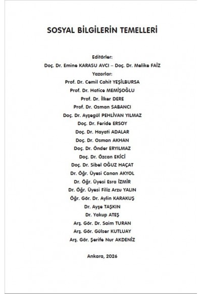 SOSYAL BİLGİLERİN TEMELLERİ