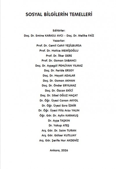 SOSYAL BİLGİLERİN TEMELLERİ