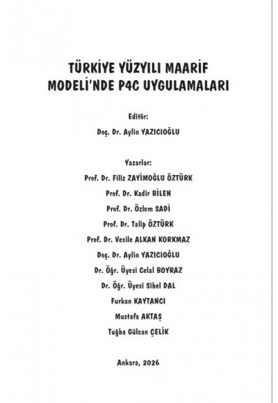 TÜRKİYE YÜZYILI MAARİF MODELİ’NDE P4C UYGULAMALARI
